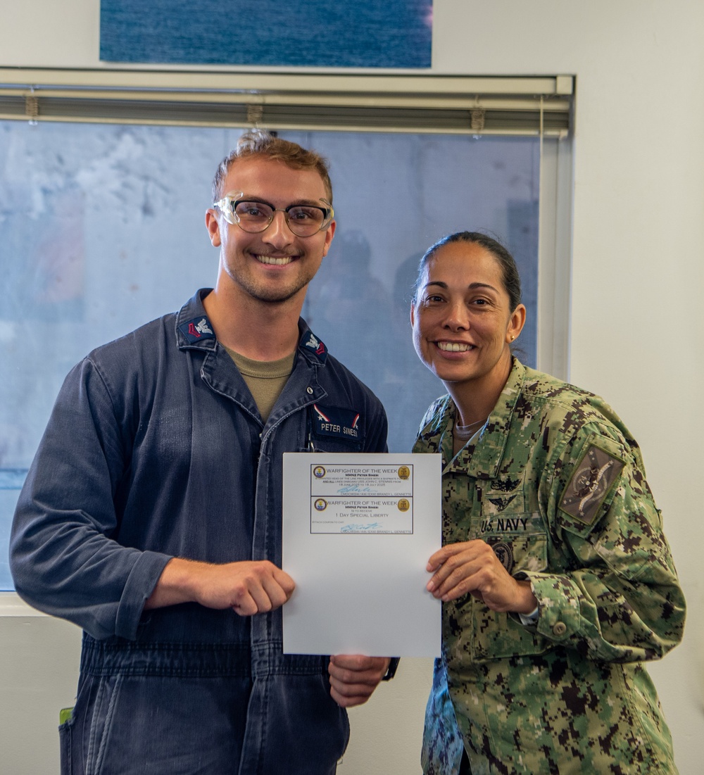 Warrior of the Week award is presented