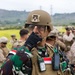 U.S. Marines and Indonesian Korps Marinir perform air raids at the infantry immersion trainer