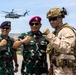 U.S. Marines and Indonesian Korps Marinir perform air raids at the infantry immersion trainer