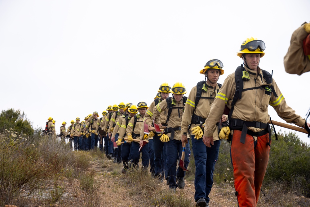 San Diego Firefighter Recruits conduct wildland firefighting training on MCAS San Diego Firefighter Recruits conduct wildland firefighting training on MCAS Miramar