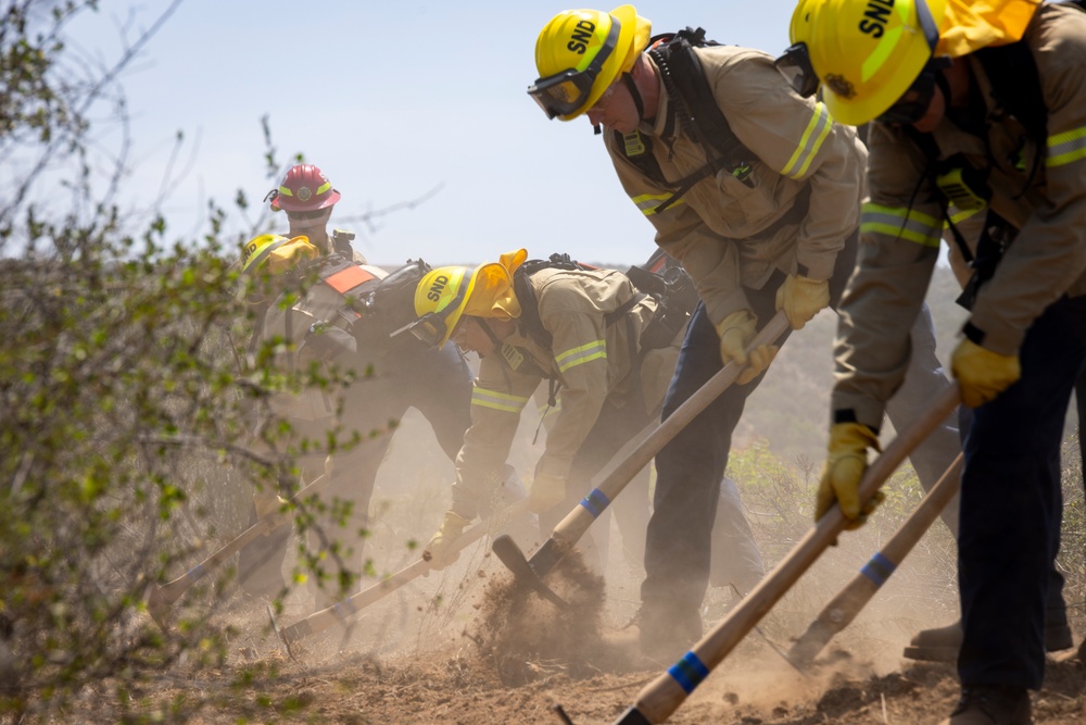 San Diego Firefighter Recruits conduct wildland firefighting training on MCAS San Diego Firefighter Recruits conduct wildland firefighting training on MCAS Miramar