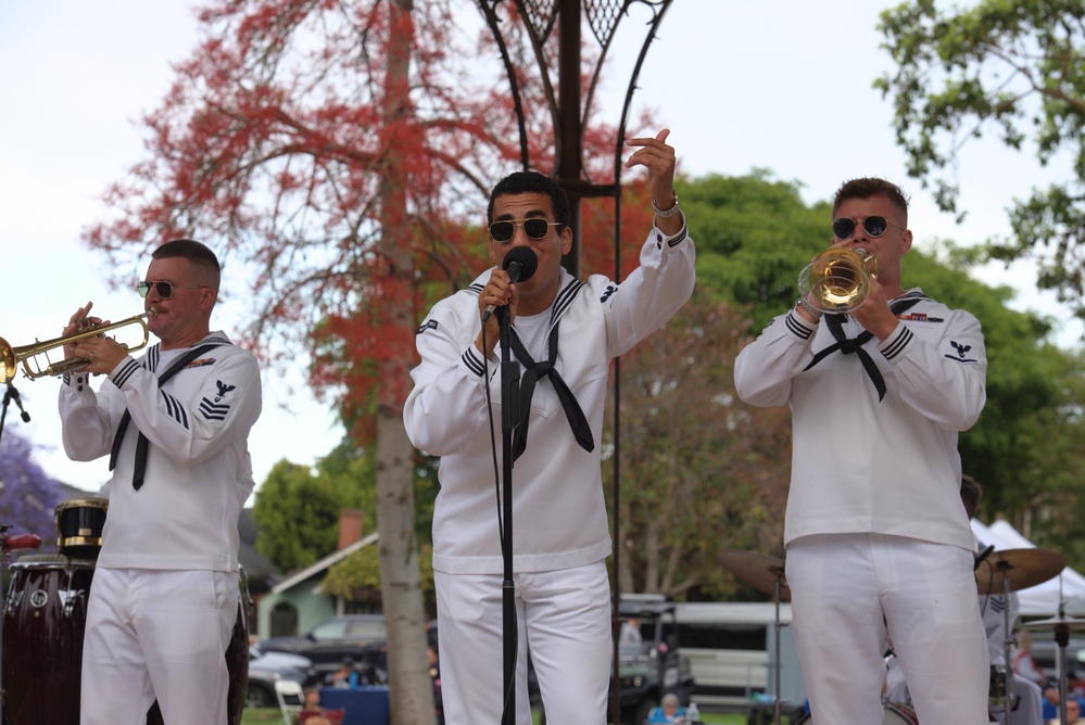 Navy Band Southwest’s 32nd Street Brass Band performs at Spreckels Park in Coronado, CA.