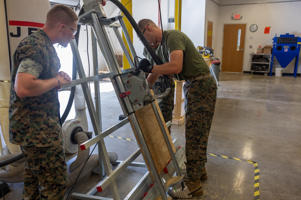 U.S. Marines with Distribution Management Instruction Company practice methods of preservation