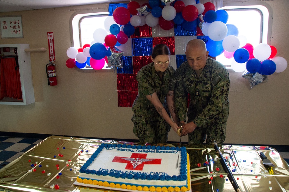 USS Ronald Reagan Celebrates Hospital Corpsman 127th Birthday