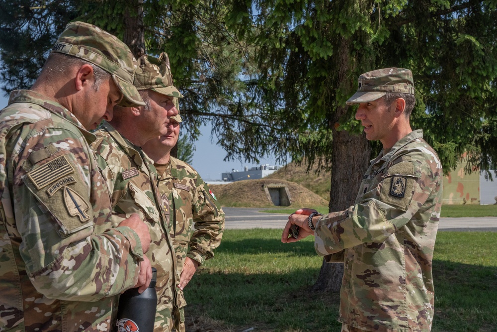 Hungarian Defense Forces Brig. Gen. Balazs Szloszar visits with 12CAB