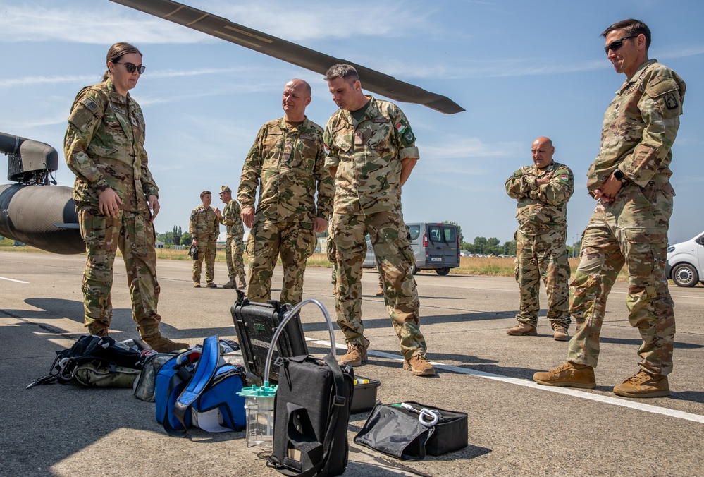 Hungarian Defense Forces Brig. Gen. Balazs Szloszar visits with 12CAB