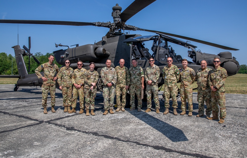 Hungarian Defense Forces Brig. Gen. Balazs Szloszar visits with 12CAB