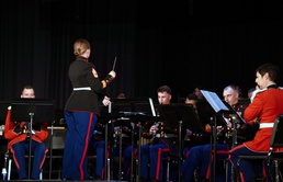 Gunnery Sergeant Lindsay S. Waller conducts combined band