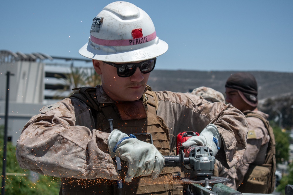 U.S. Marines emplace new wire obstacle near San Ysidro port of entry