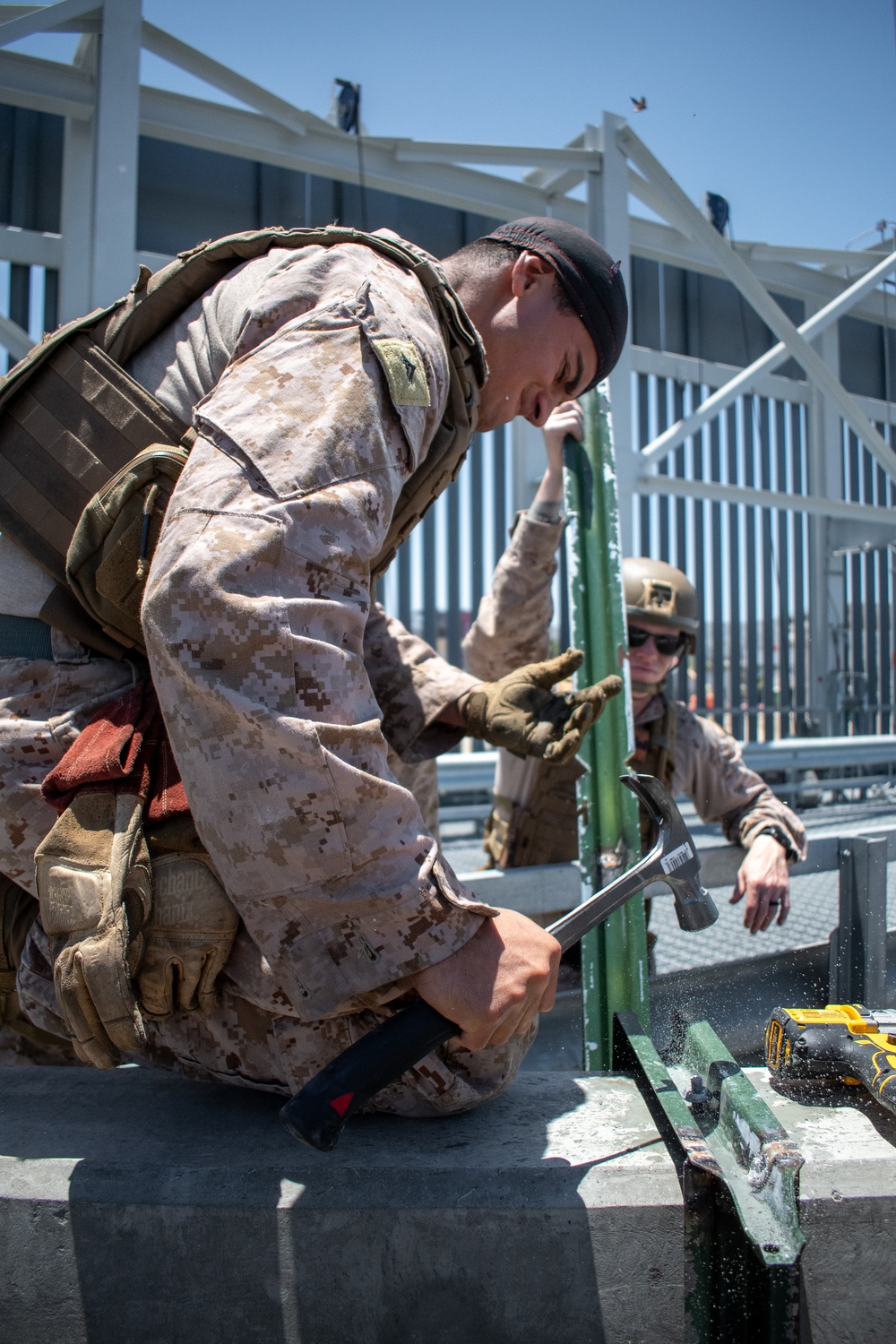 U.S. Marines emplace new wire obstacle near San Ysidro port of entry