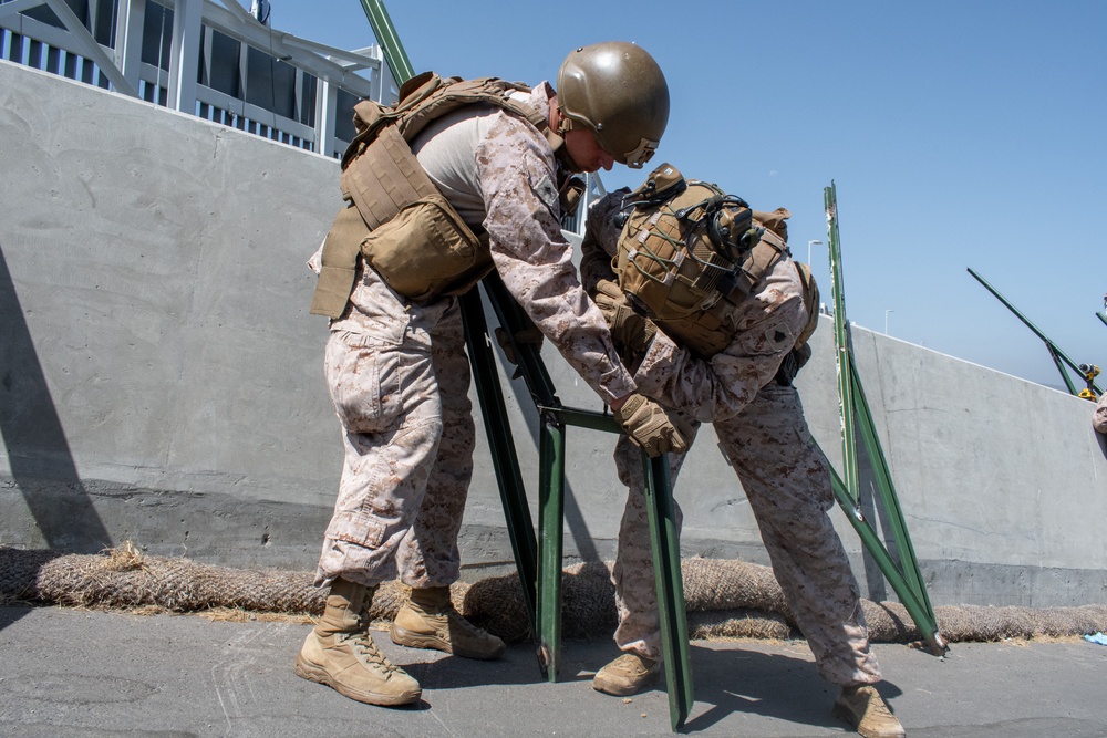 U.S. Marines emplace new wire obstacle near San Ysidro port of entry