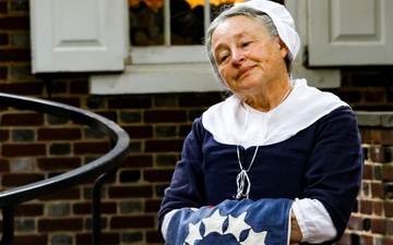 Flag retirement ceremony at the Betsy Ross House
