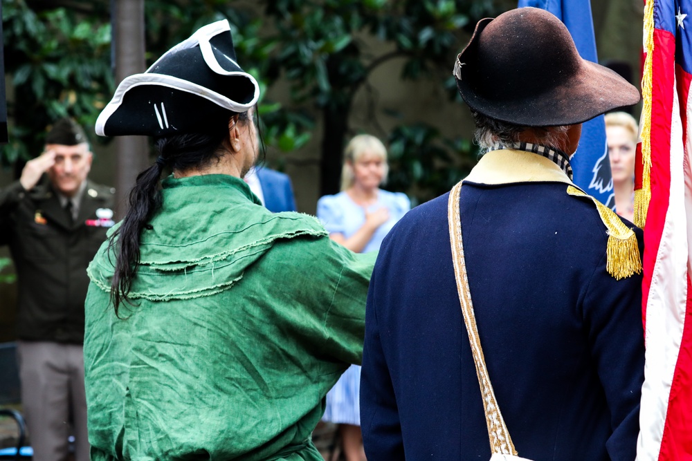 Flag retirement ceremony at the Betsy Ross House
