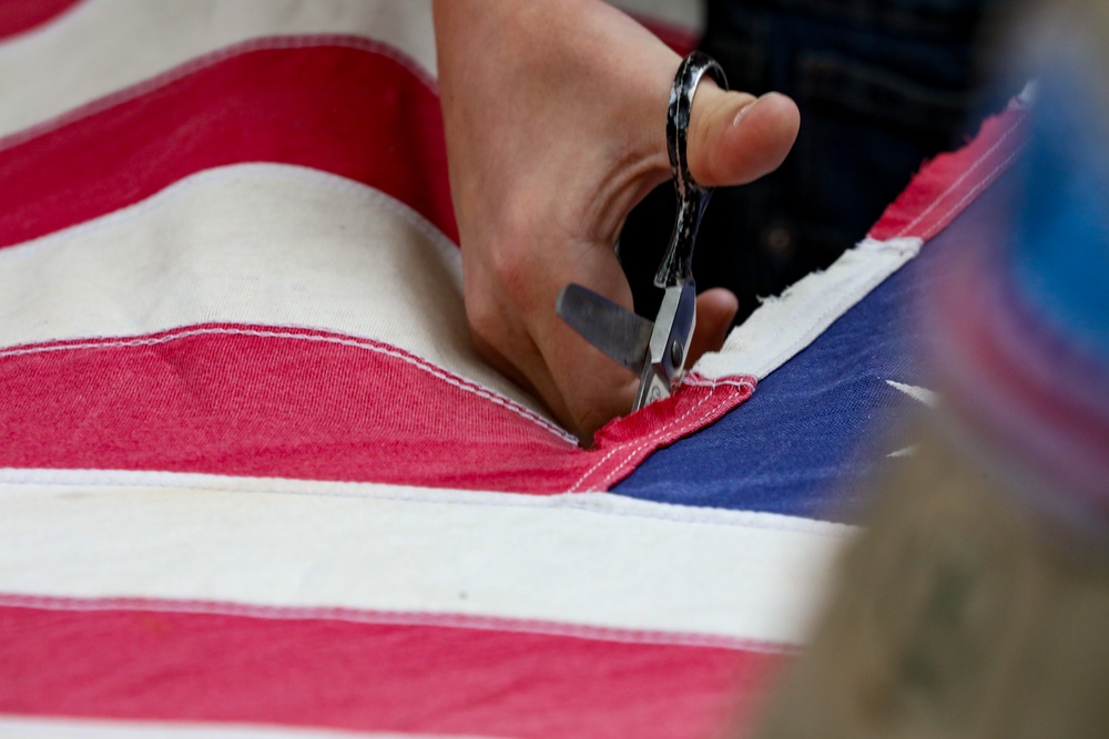 Flag retirement ceremony at the Betsy Ross House