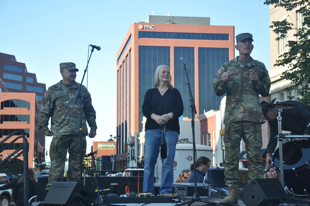 Soldiers volunteer during Western Heritage Street Breakfast