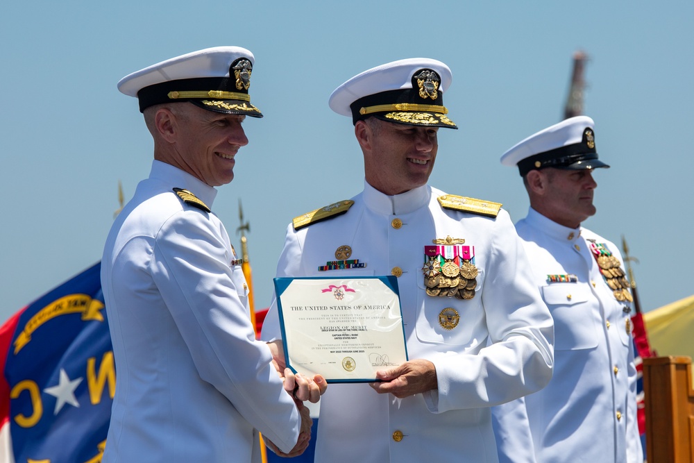 Abraham Lincoln conducts change of command ceremony