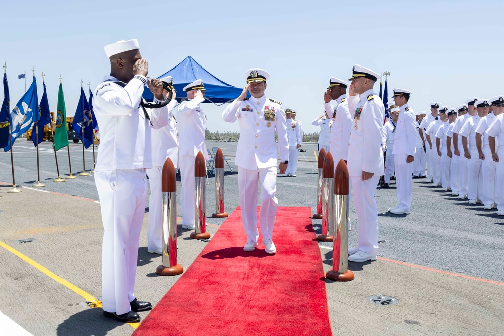 Abraham Lincoln conducts change of command ceremony