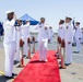 Abraham Lincoln conducts change of command ceremony