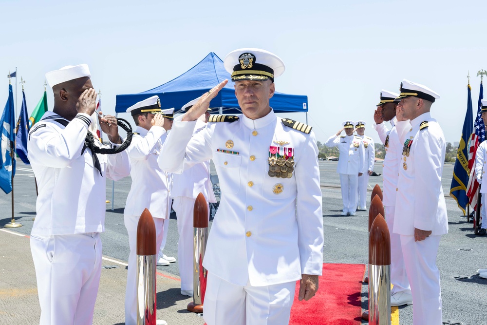 Abraham Lincoln conducts change of command ceremony
