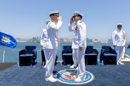 Abraham Lincoln conducts change of command ceremony