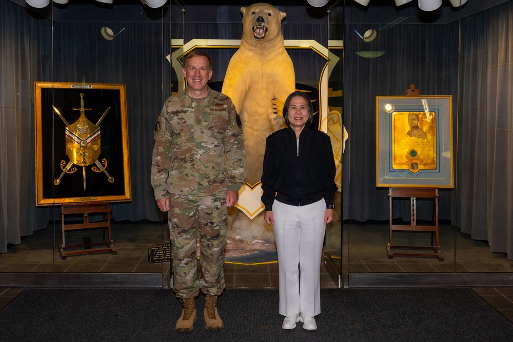 Navy Rear Adm. Susan BryerJoyner visits JBER during Navy Week