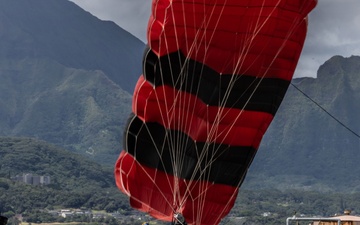 U.S. Army Soldiers Jump from an Osprey during a Recruitment Event in Hawaii