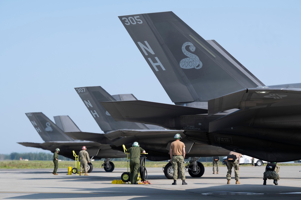 U.S. Navy F-35s launch during Red Flag-Alaska 25-2