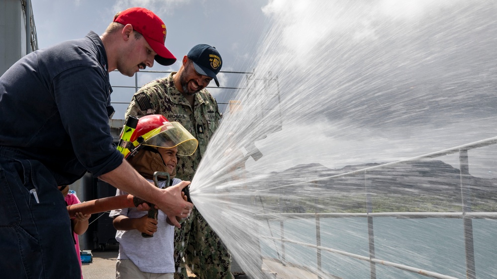 Guam Homeschool Association tours USS Emory S. Land
