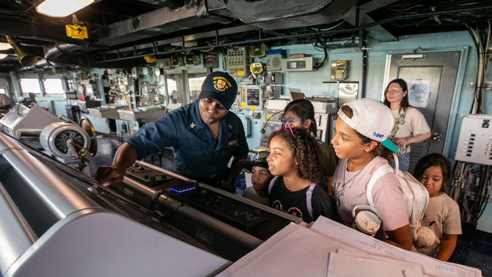 Guam Homeschool Association tours USS Emory S. Land