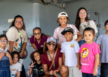 Guam Homeschool Association tours USS Emory S. Land