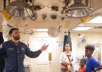 Guam Homeschool Association tours USS Emory S. Land