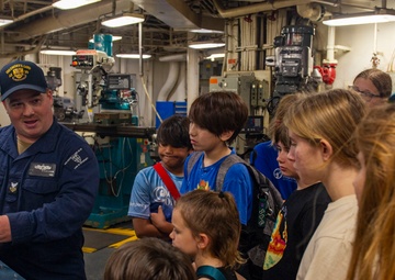 Guam Homeschool Association tours USS Emory S. Land