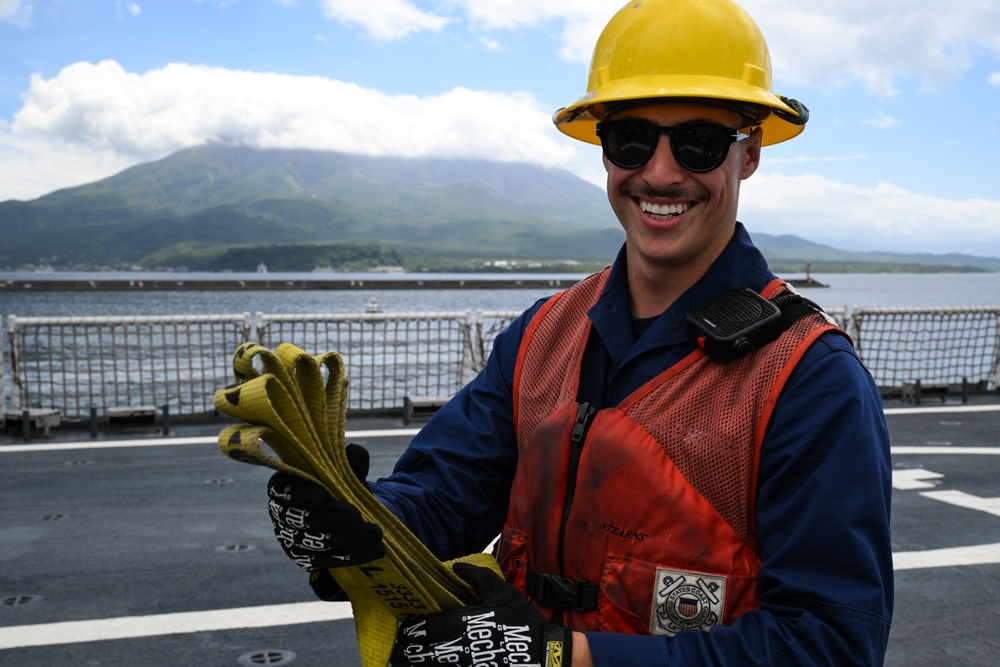 USCG Cutter Stratton (WMSL 752) arrives in Kagoshima, Japan, commences trilateral engagements with Japan Coast Guard and Philippine Coast Guard