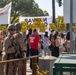 U.S. Marines, Department of Homeland Security police, FBI police guard federal building