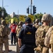 U.S. Marines, Department of Homeland Security police, FBI police guard federal building