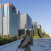 U.S. Marines, Department of Homeland Security police, FBI police guard federal building