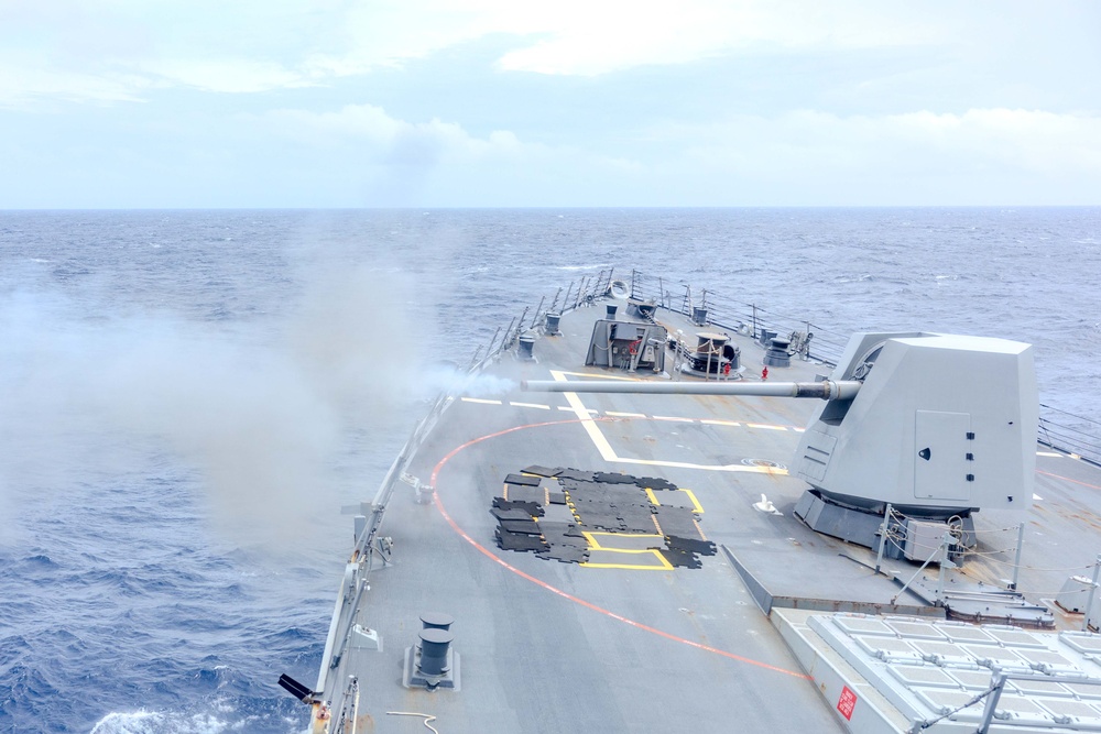 USS Ralph Johnson conducts a Live-Fire Exercise
