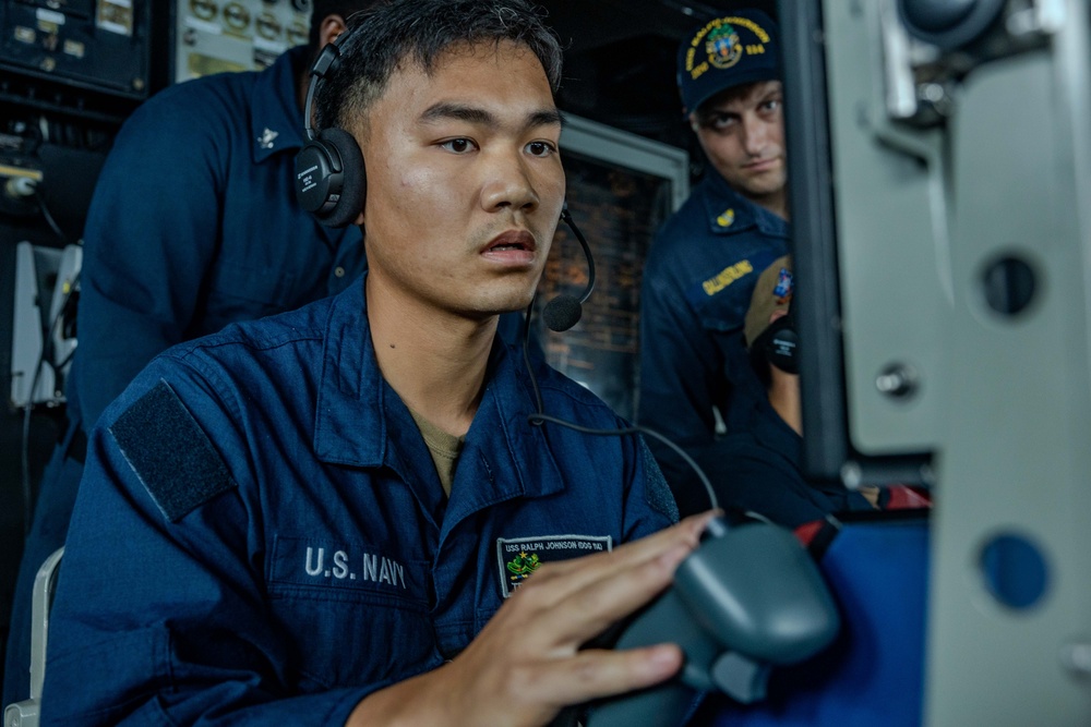 USS Ralph Johnson conducts a Live-Fire Exercise