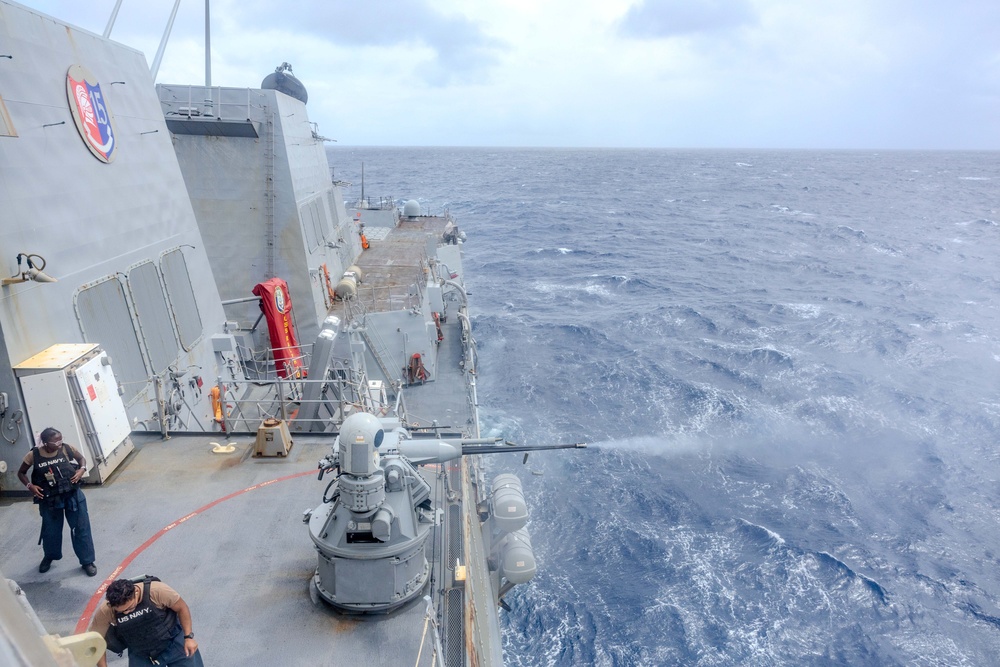 USS Ralph Johnson conducts a Live-Fire Exercise