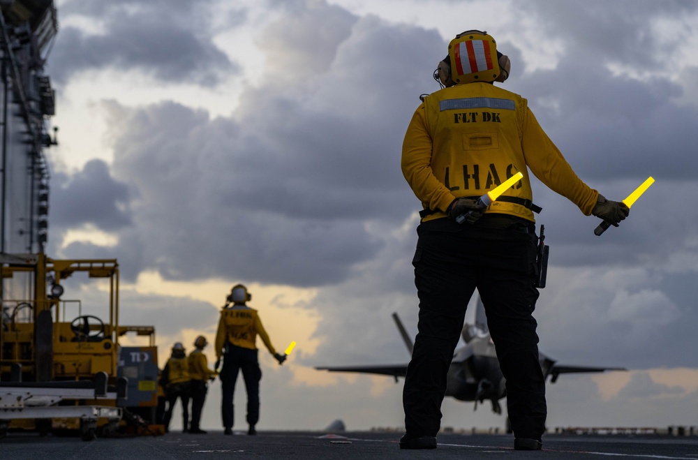 USS America (LHA 6) Conducts Flight Operations
