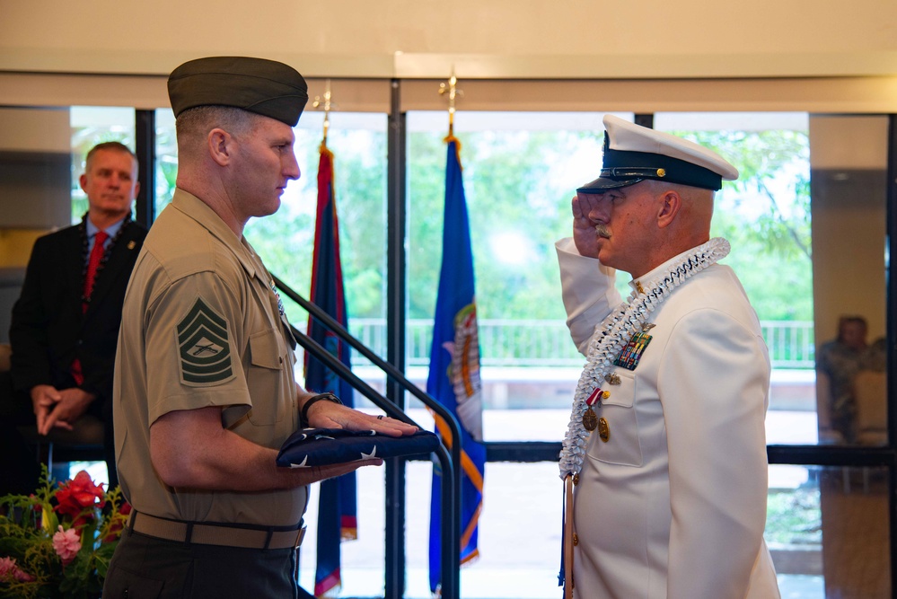 Joint Region Marianas Command Master Chief William Webster retires from the Navy after 33 years of service