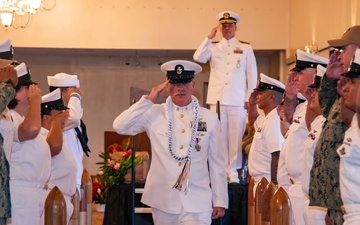 Joint Region Marianas Command Master Chief William Webster retires from the Navy after 33 years of service