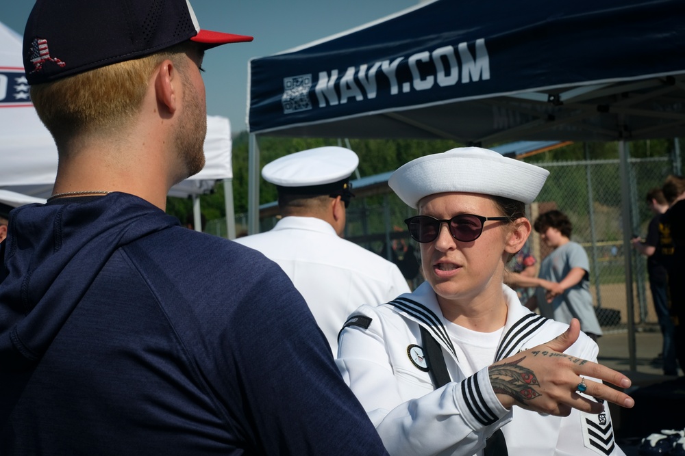 Anchorage Navy Week Enlistment Ceremony at Chinooks Game