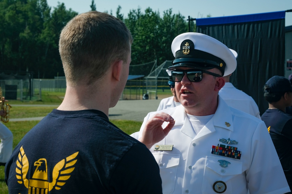 Anchorage Navy Week Enlistment Ceremony at Chinooks Game