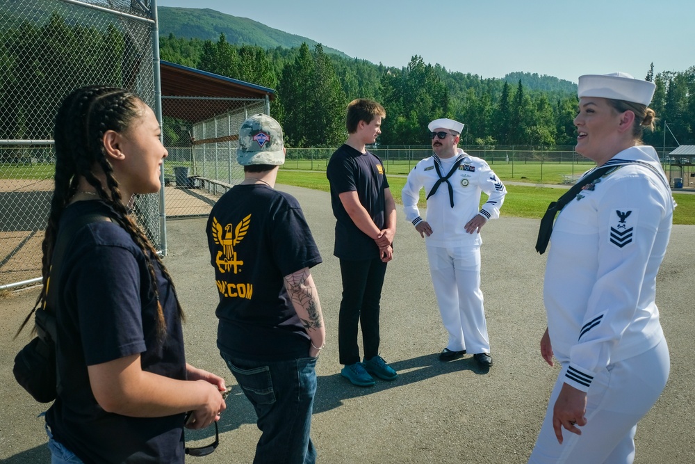 Anchorage Navy Week Enlistment Ceremony at Chinooks Game