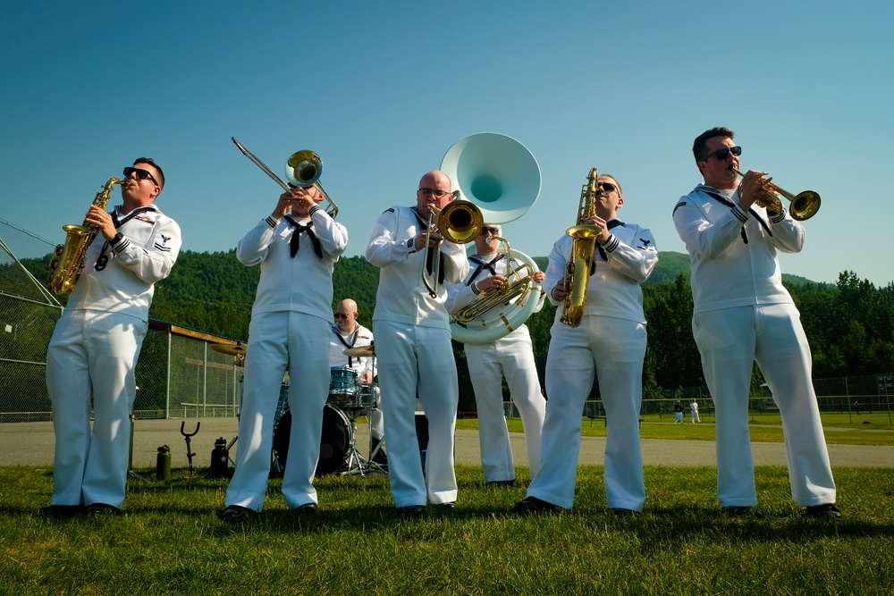 Anchorage Navy Week Enlistment Ceremony at Chinooks Game