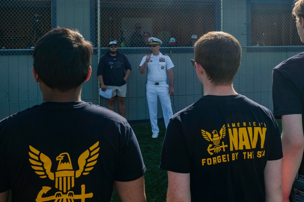 Anchorage Navy Week Enlistment Ceremony at Chinooks Game