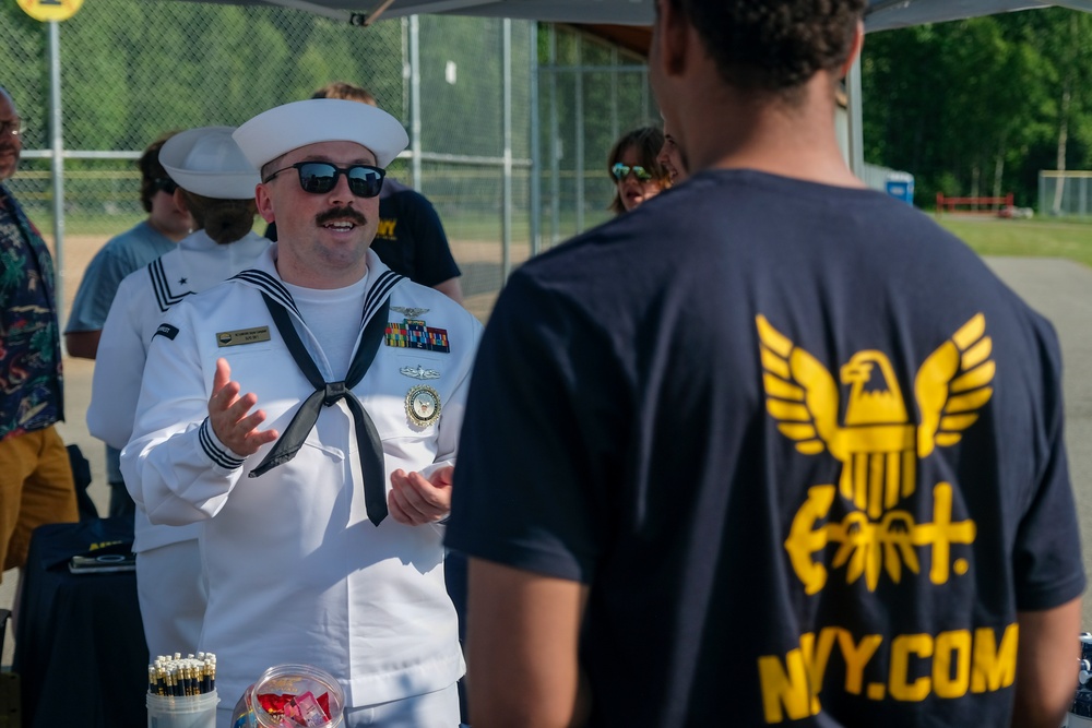 Anchorage Navy Week Enlistment Ceremony at Chinooks Game
