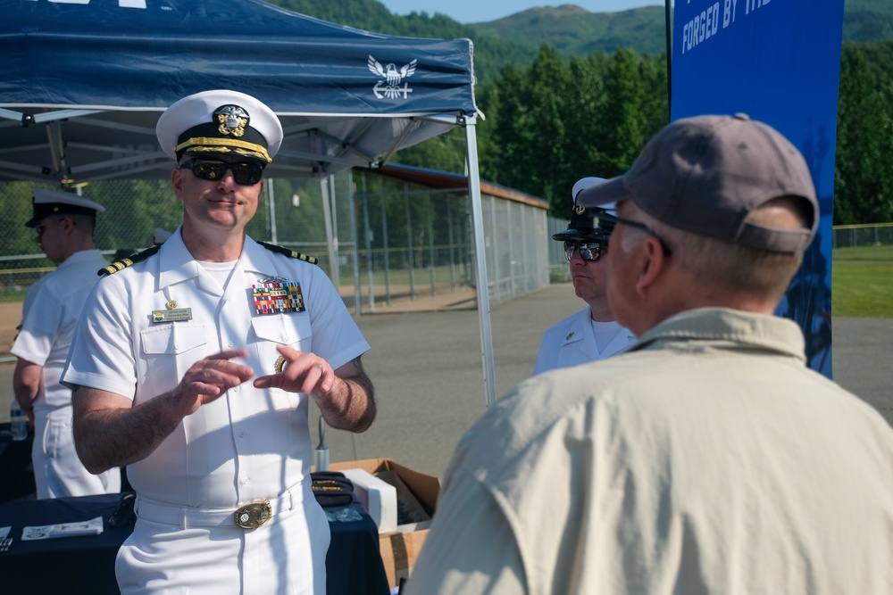 Anchorage Navy Week Enlistment Ceremony at Chinooks Game