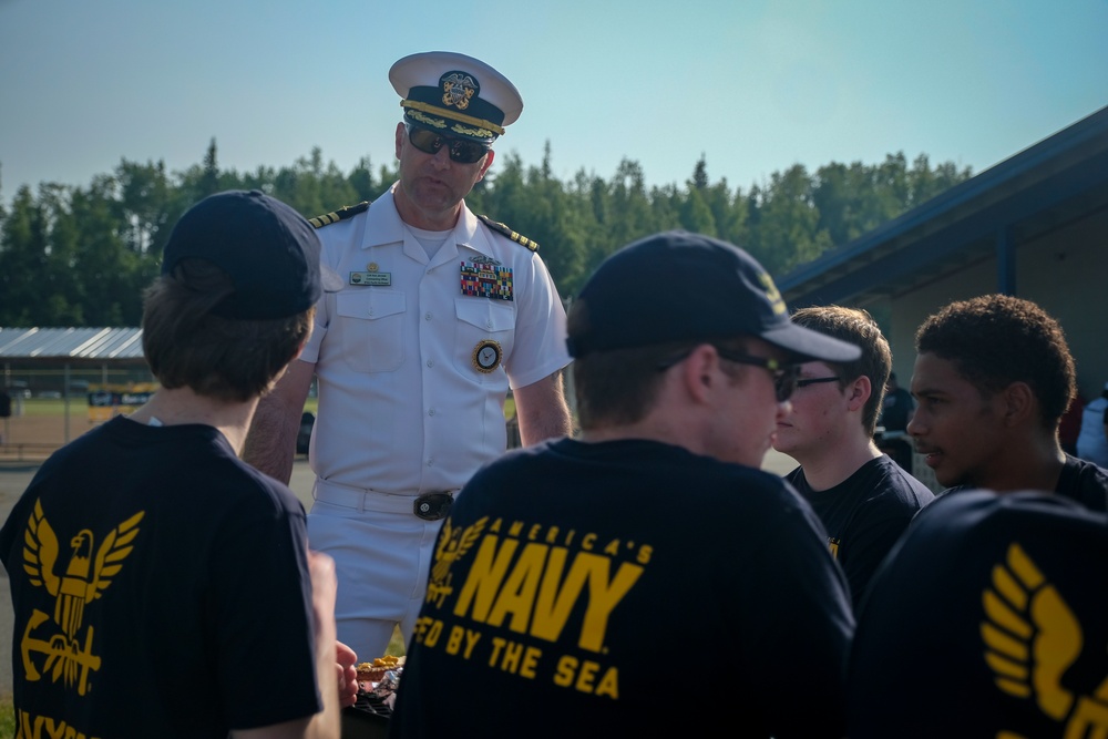 Anchorage Navy Week Enlistment Ceremony at Chinooks Game